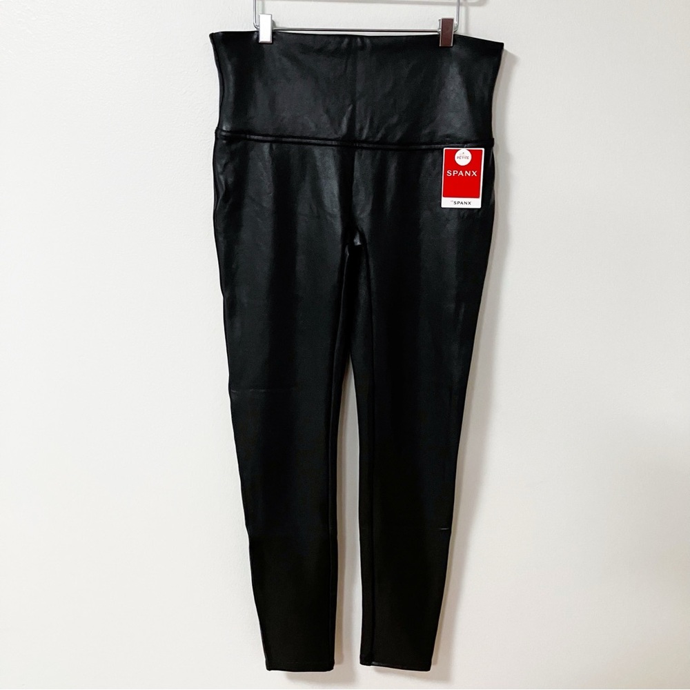 Spanx | Black Faux Leather Leggings L